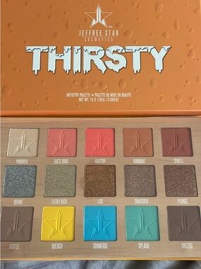 Jeffree Star Thirsty Eyeshadow Palette - Orange, Coral, Yellow & Teal Shades